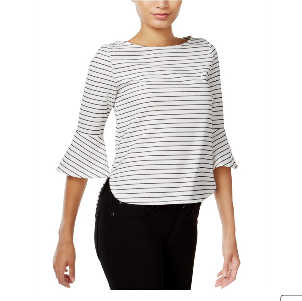 Bar III striped pullover blouse top size medium